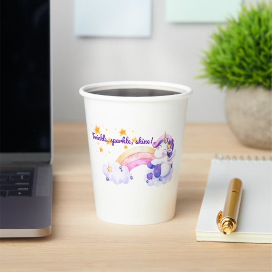 ⭐ Twinkle Sparkle Unicorn Papier Cup 🌈✨ Papieren Bekers (Insitu)