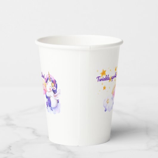 ⭐ Twinkle Sparkle Unicorn Papier Cup 🌈✨ Papieren Bekers (Rechts)
