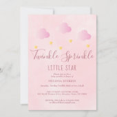 Twinkle Sprinkle All In One Baby Shower Meisje Roz Kaart (Voorkant)