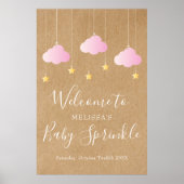 Twinkle Sprinkle Baby Girl Shower Boho Welkom Poster (Voorkant)