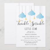 Twinkle Sprinkle Baby shower Blauw Rustiek Boho Kaart (Voorkant / Achterkant)