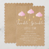 Twinkle Sprinkle Baby shower Roze Rustieke Boho Kaart (Voorkant / Achterkant)