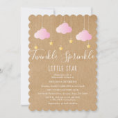 Twinkle Sprinkle Baby shower Roze Rustieke Boho Kaart (Voorkant)