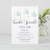 Twinkle Sprinkle Baby Shower Rustisch Boho Kaart (Staand voorkant)