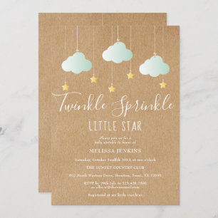 Twinkle Sprinkle Baby shower / Sprinkle Rustic Kaart
