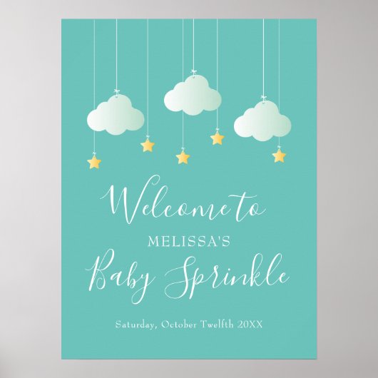 Twinkle Sprinkle Baby Shower / Sprinkle Welkom Poster (Voorkant)