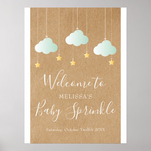 Twinkle Sprinkle Baby Shower / Sprinkle Welkom Poster (Voorkant)