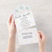 Twinkle Sprinkle Gender Neutraal Baby shower All In One Uitnodiging (Afscheurbaar)