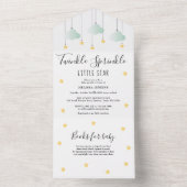 Twinkle Sprinkle Gender Neutraal Baby shower All In One Uitnodiging (Binnen)