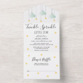 Twinkle Sprinkle Gender Neutraal Baby shower All In One Uitnodiging (Binnen)