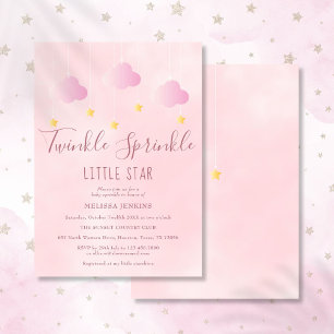 Twinkle Sprinkle Kleine Ster Baby Shower Meisje Ro Kaart