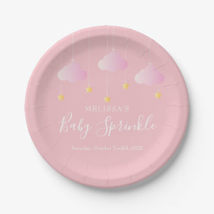 Twinkle sprinkle kleine ster baby shower roze papieren bordje