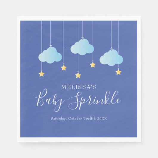 Twinkle Sprinkle Kleine Ster Baby Sprinkle Blauw Servet (Voorkant)