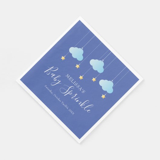 Twinkle Sprinkle Kleine Ster Baby Sprinkle Blauw Servet (Hoek)