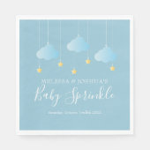Twinkle Sprinkle Kleine Ster Blauwe Baby Strooigoe Servet (Voorkant)