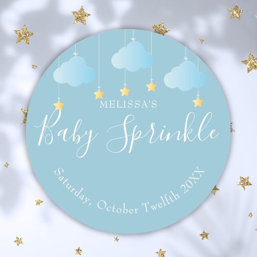 Twinkle Sprinkle Little Star Baby Boy Shower Blauw Ronde Sticker