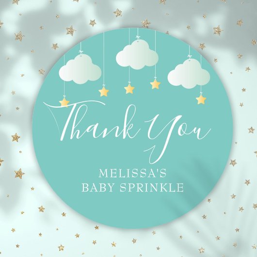 Twinkle Sprinkle Little Star Baby shower Bedankt Ronde Sticker