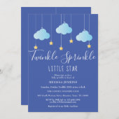Twinkle Sprinkle Little Star Baby shower Blauw Kaart (Voorkant / Achterkant)