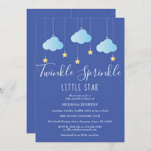Twinkle Sprinkle Little Star Baby shower Blauw Kaart