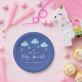 Twinkle Sprinkle Little Star Baby shower Blauw Papieren Bordje (Feest)