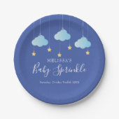 Twinkle Sprinkle Little Star Baby shower Blauw Papieren Bordje (Voorkant)