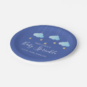 Twinkle Sprinkle Little Star Baby shower Blauw Papieren Bordje (Gekanteld)