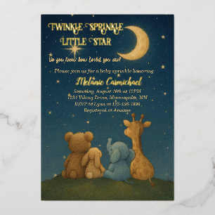 Twinkle Sprinkle Little Star Baby shower Folie Uitnodiging