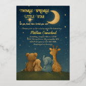 Twinkle Sprinkle Little Star Baby shower Folie Uitnodiging (Voorkant)