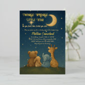 Twinkle Sprinkle Little Star Baby shower Folie Uitnodiging (Staand Voorkant)