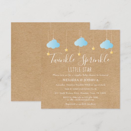 Twinkle Sprinkle Little Star Baby shower rustiek Kaart (Voorkant / Achterkant)