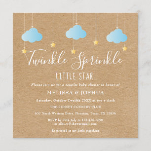 Twinkle Sprinkle Little Star Baby shower rustiek Kaart