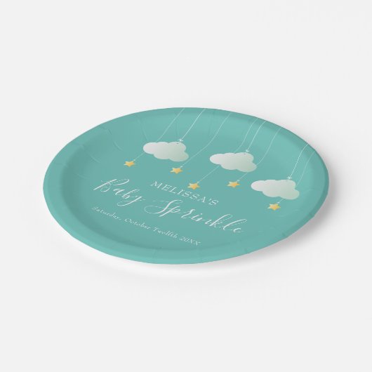 Twinkle Sprinkle Little Star Baby shower/Sprinkle Papieren Bordje (Gekanteld)