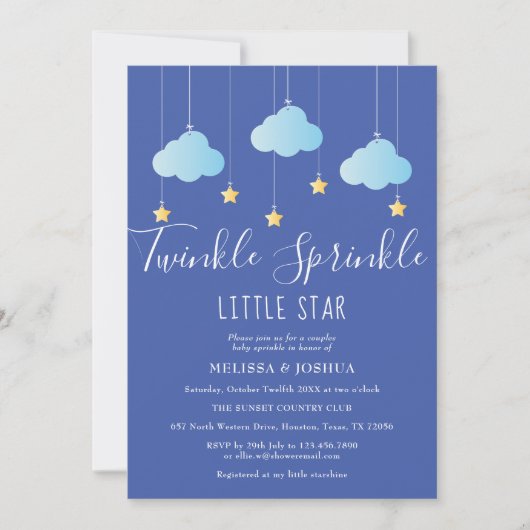 Twinkle Sprinkle Little Star Baby Sprinkle Shower Kaart (Voorkant)