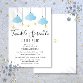 Twinkle Sprinkle Little Star Blue Boy Baby shower Kaart