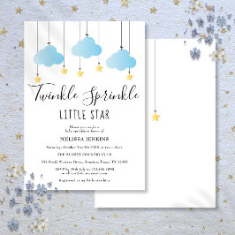 Twinkle Sprinkle Little Star Blue Boy Baby shower Kaart