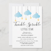 Twinkle Sprinkle Little Star Blue Boy Baby shower Kaart (Voorkant)