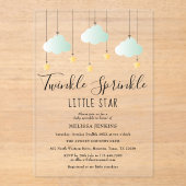 Twinkle Sprinkle Little Star Neutral Baby shower Acryl Uitnodigingen (Voorkant)