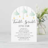 Twinkle Sprinkle Little Star Neutrale Baby Shower Kaart (Staand voorkant)