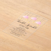 Twinkle Sprinkle Little Star Pink Girl Baby shower Acryl Uitnodigingen (Laagn)