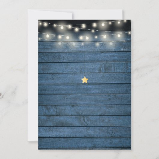 Twinkle Sprinkle Little Star Rustic Baby shower Kaart (Achterkant)