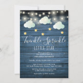 Twinkle Sprinkle Little Star Rustieke Baby Shower Kaart (Voorkant)
