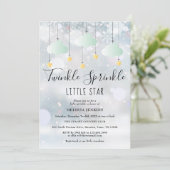 Twinkle Sprinkle Little Star Winter Baby shower Kaart (Staand voorkant)
