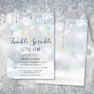 Twinkle Sprinkle Little Star Winter Baby shower Kaart