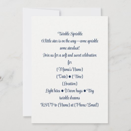 Twinkle Sprinkle | Maan magie Kaart (Achterkant)