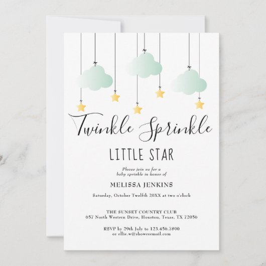 Twinkle Sprinkle Neutral Alles in één Baby shower Kaart (Voorkant)