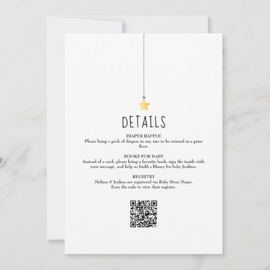 Twinkle Sprinkle Roze Meisje All In One Baby Showe Kaart (Achterkant)