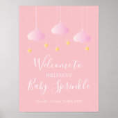 Twinkle Sprinkle Roze Welkom Baby Meisje Feest Poster (Voorkant)
