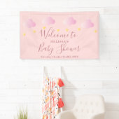 Twinkle Sprinkle Roze Welkom Baby Meisje Spandoek (Insitu)