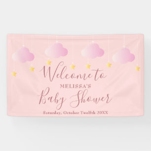 Twinkle Sprinkle Roze Welkom Baby Meisje Spandoek