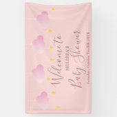 Twinkle Sprinkle Roze Welkom op Baby Shower voor M Spandoek (Verticaal)